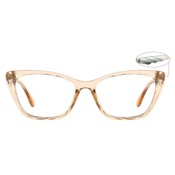 Anita Cat Eye Payne Glasses Frames Women Tan Peach Champagne Brown Retro - Picture 1 of 6